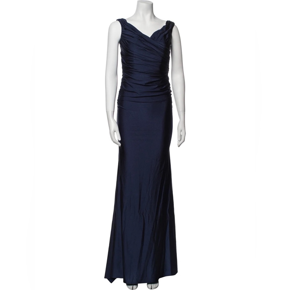 LA FEMME Cowl Neck Long Dress
